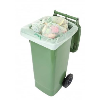 Sac à déchets OK Compost - lien fixe - 80 l - ép. 30 µm - vert - 1 carton  de 200 