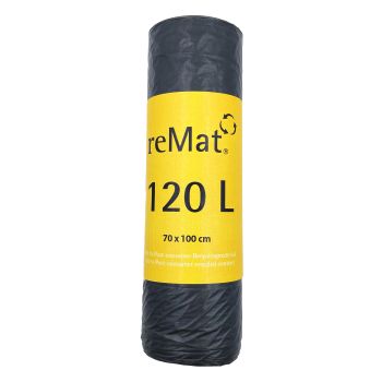 RCS-120-10 reMat® Recycling bag 120 Litre, black, 1 roll 700 x 1000 mm, 10 pcs/roll